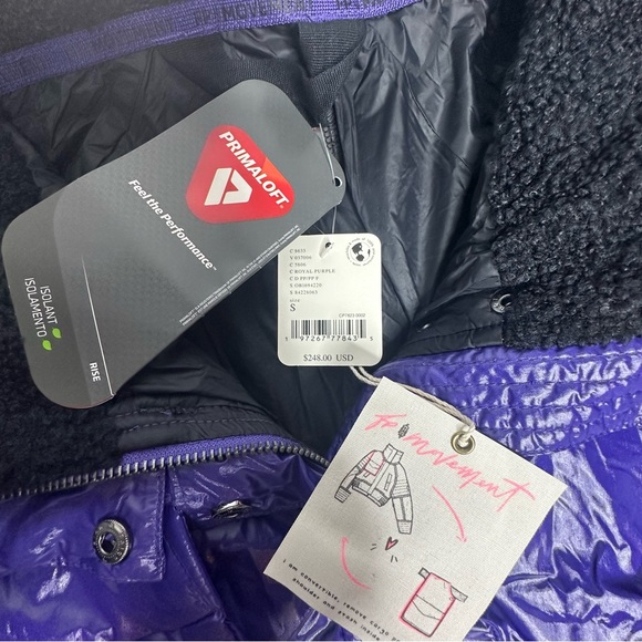 FINAL LAST CHANCE NWT FP Movement Vagabond Fleece Bomber Jacket royal purple s - Picture 14 of 16